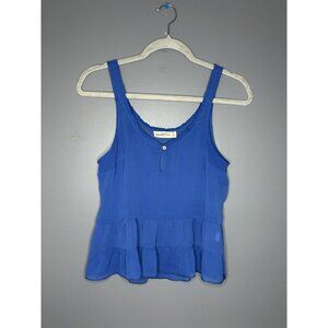 Abercrombie & Fitch Tank Top S Ruffle Tiered Peplum Top Sheer Fairy Cottagecore
